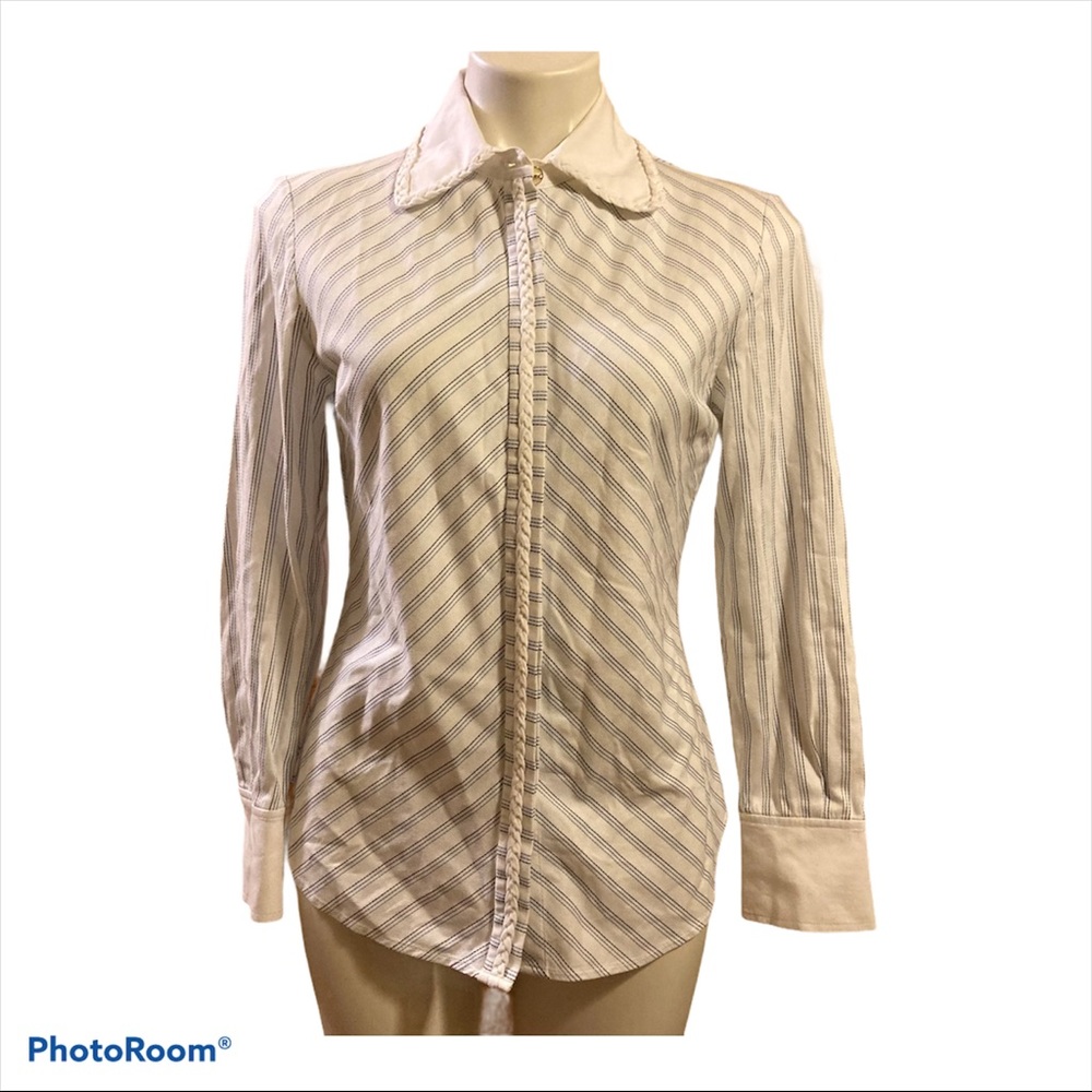 St. John Sport Striped button up shirt